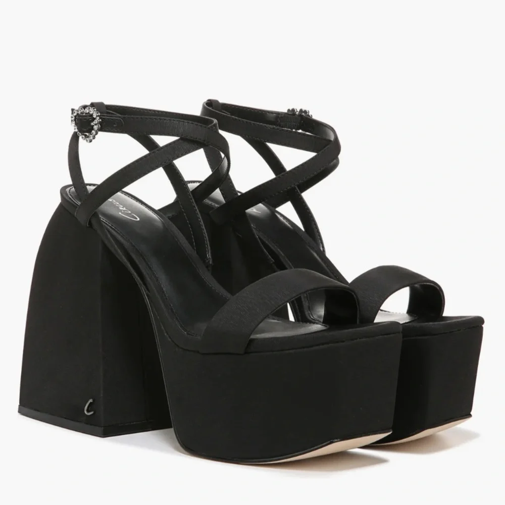 NEW! Circus NY by Sam Edelman Black Mari Strappy Platform Sandal - Size 8.5✈️